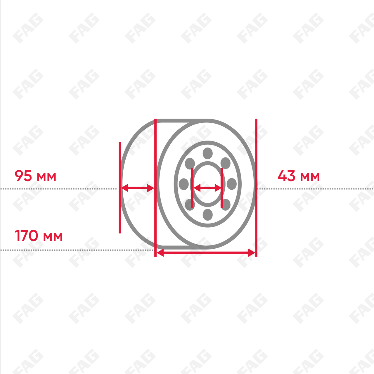 Радиальный сферический роликоподшипник 22219-E1-XL-K-C4