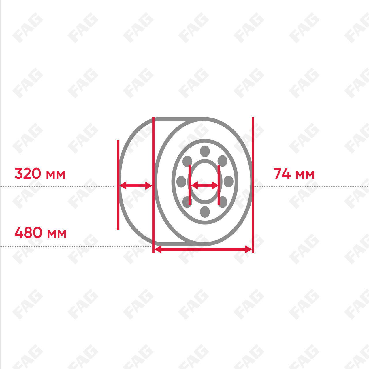 Цилиндрический роликоподшипник NJ1064-M1