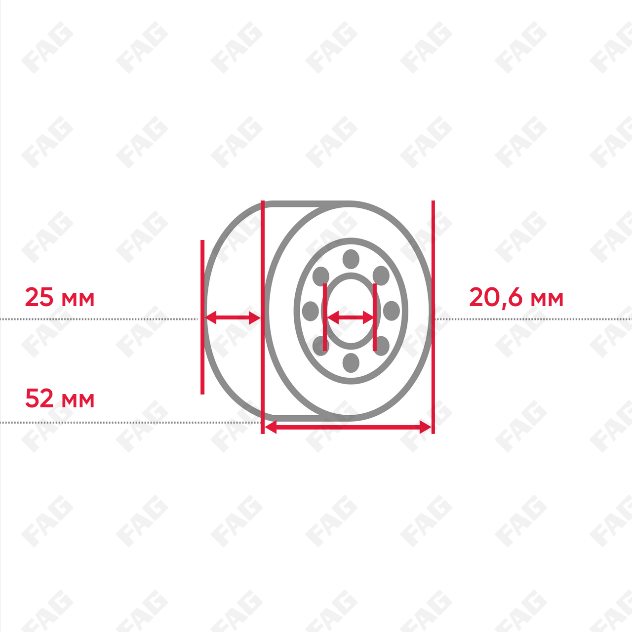 Радиально-упорный шарикоподшипник 3205-BD-XL-2HRS-C3