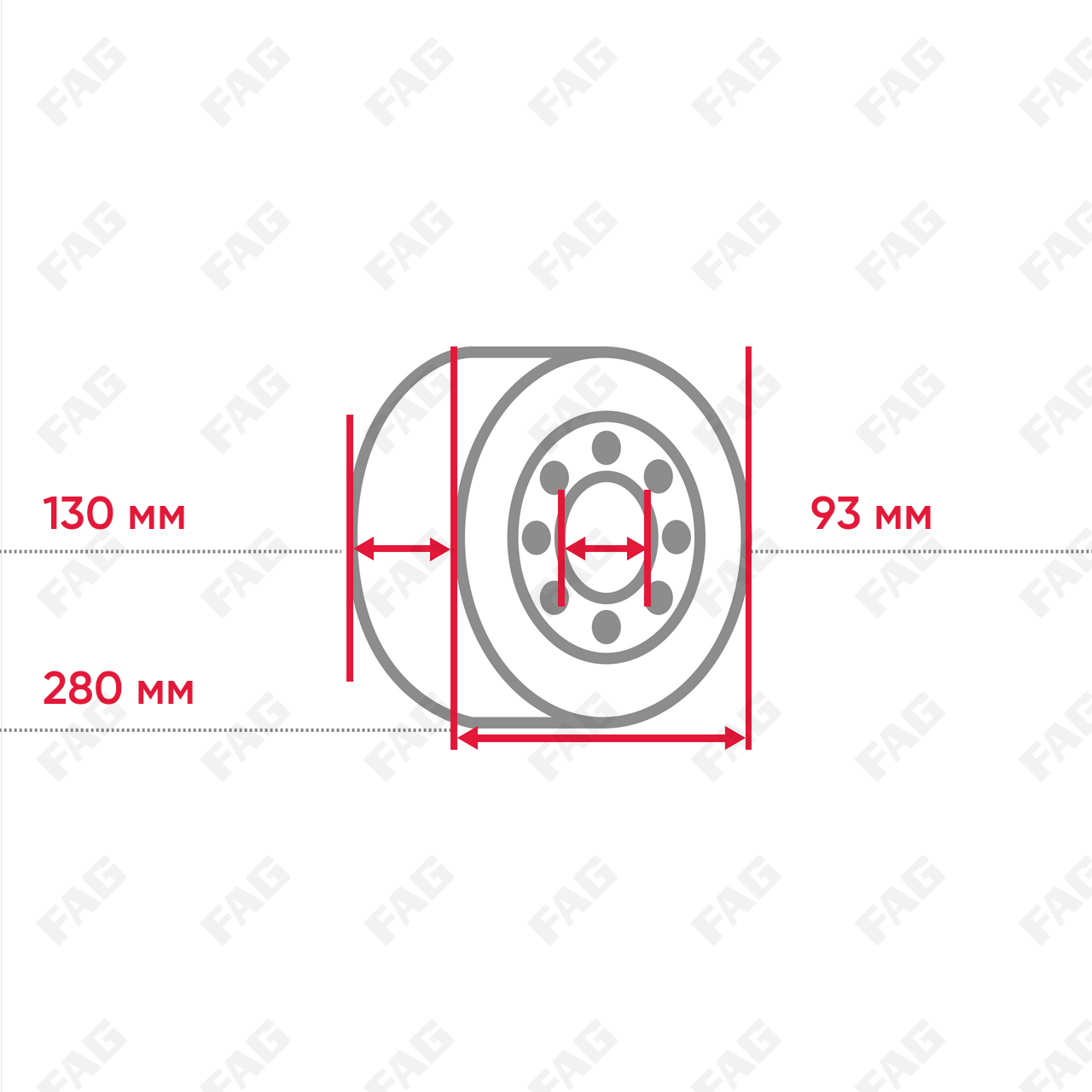 Радиальный сферический роликоподшипник 22326-E1-XL-T41A-C3