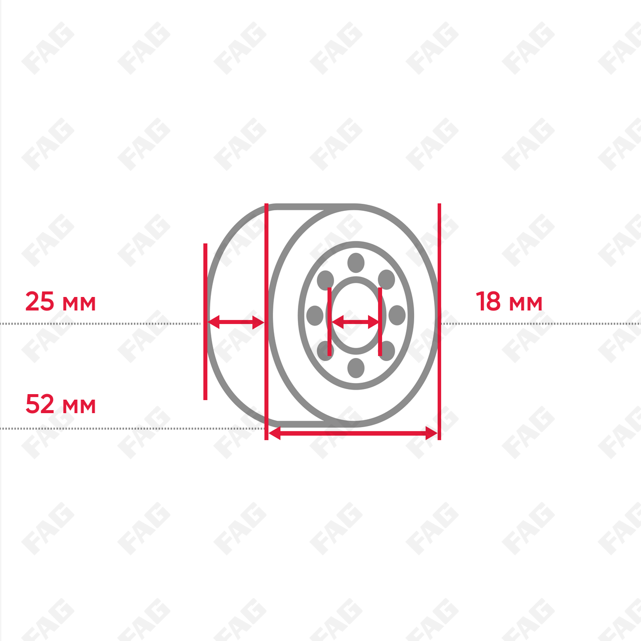 Радиальный сферический роликоподшипник 22205-E1-XL-H40-C3