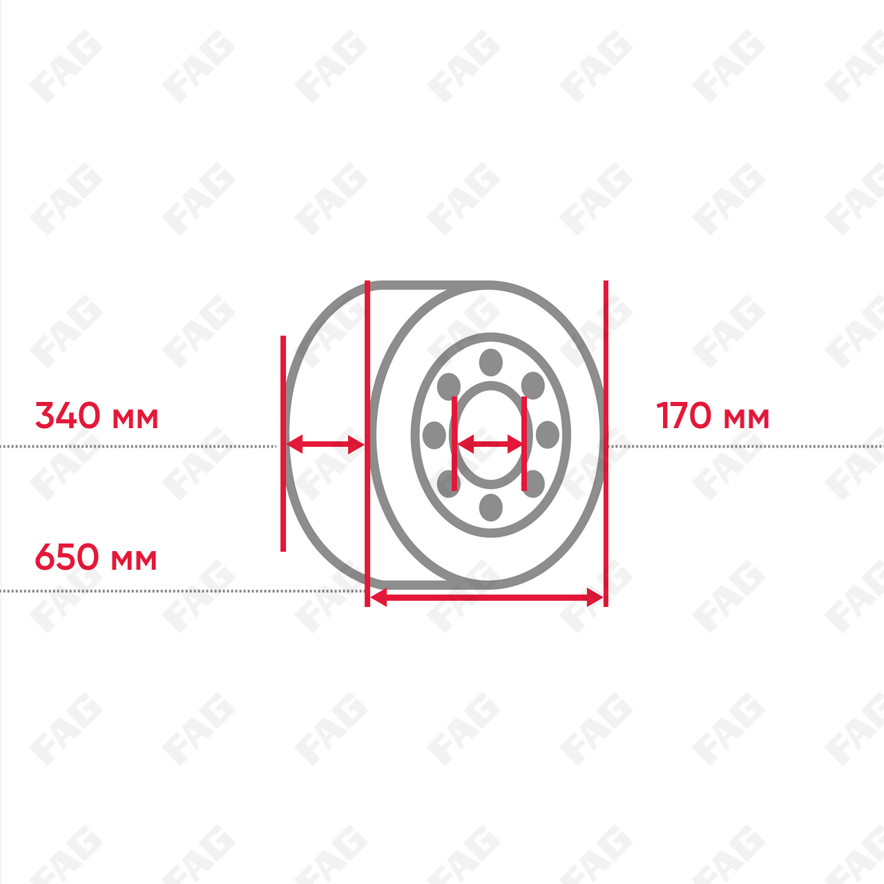 Радиальный сферический роликоподшипник 222SM340-MA