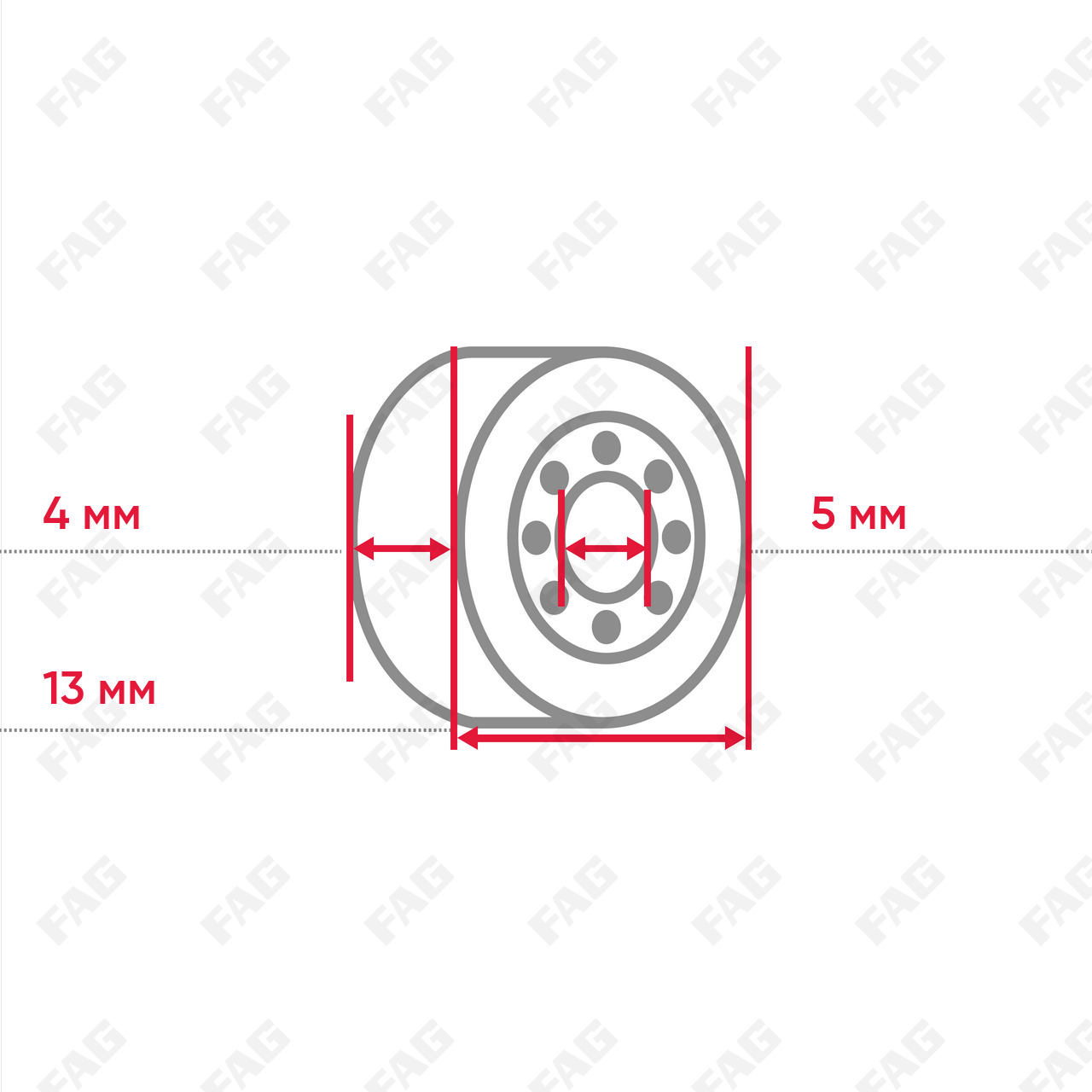 Радиальный шарикоподшипник 624-2RSR-HLC