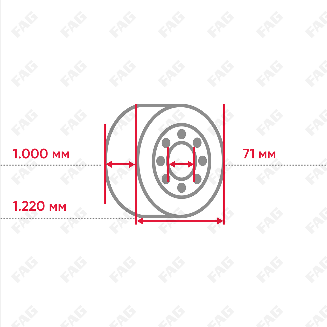 Радиально-упорный шарикоподшипник 708/1000-MPB