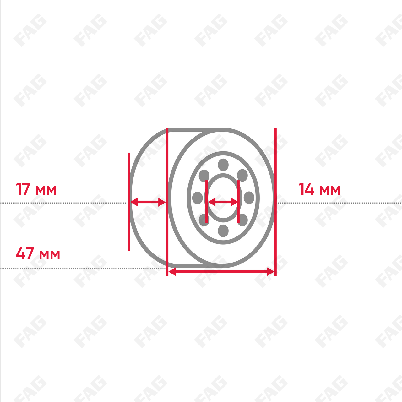 Радиальный шарикоподшипник 6303-2RSR-C2