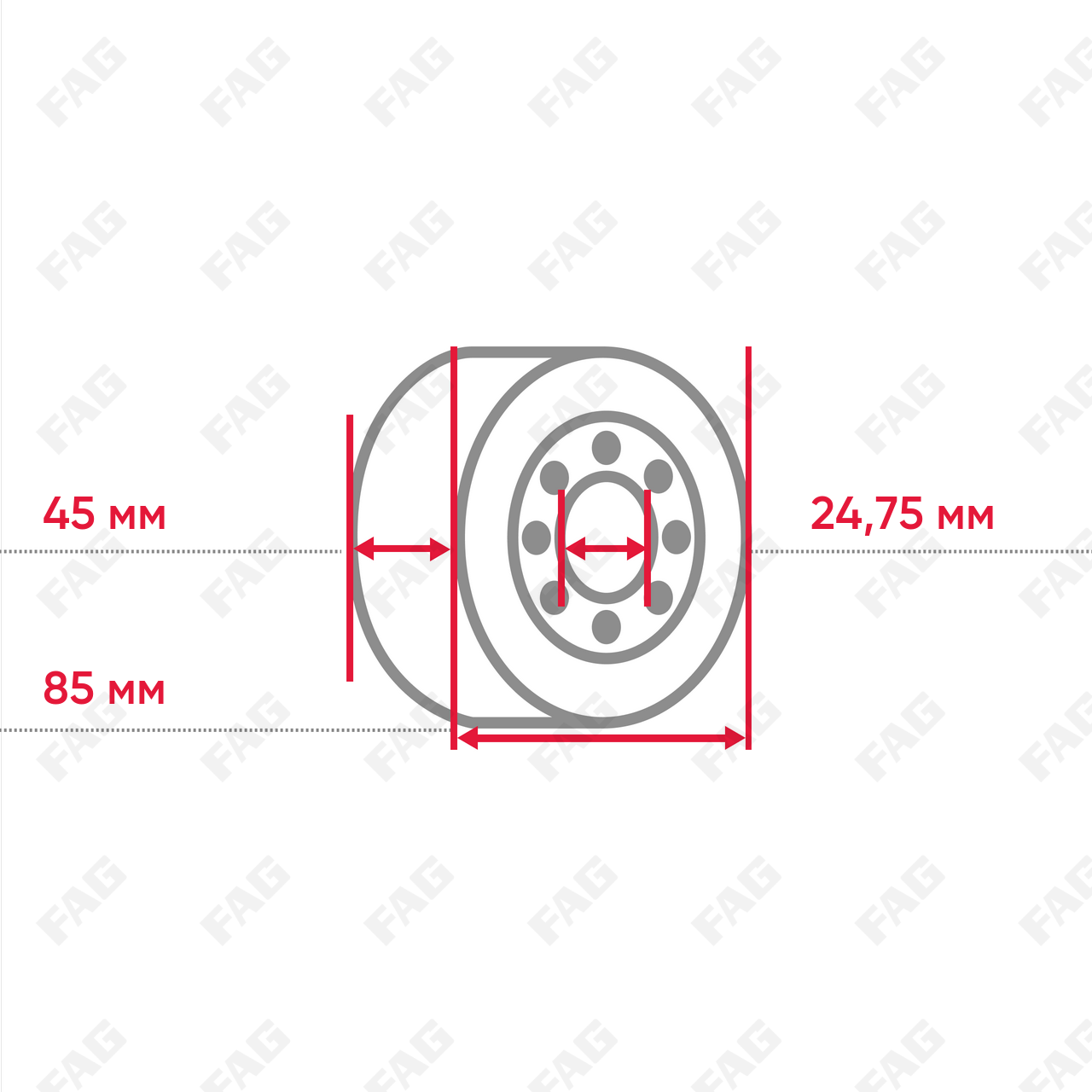 Конический роликоподшипник 32209-XL-W60C