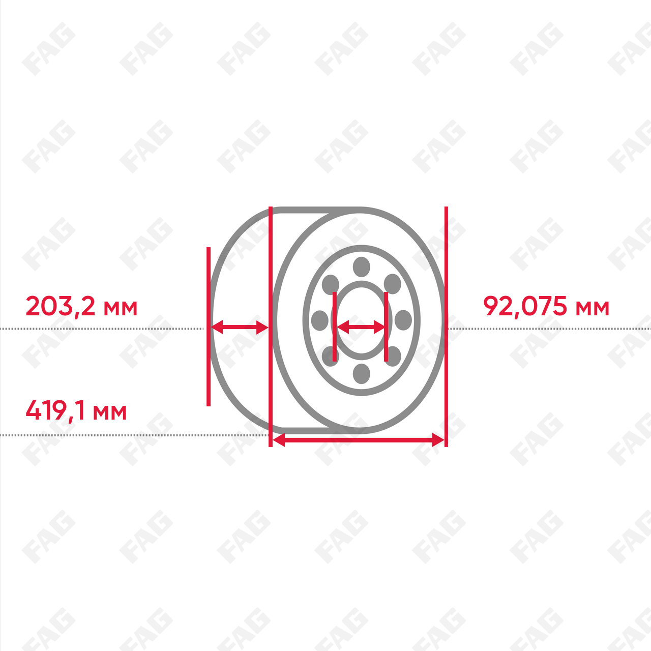 Упорный конический роликоподшипник KT811-MPA