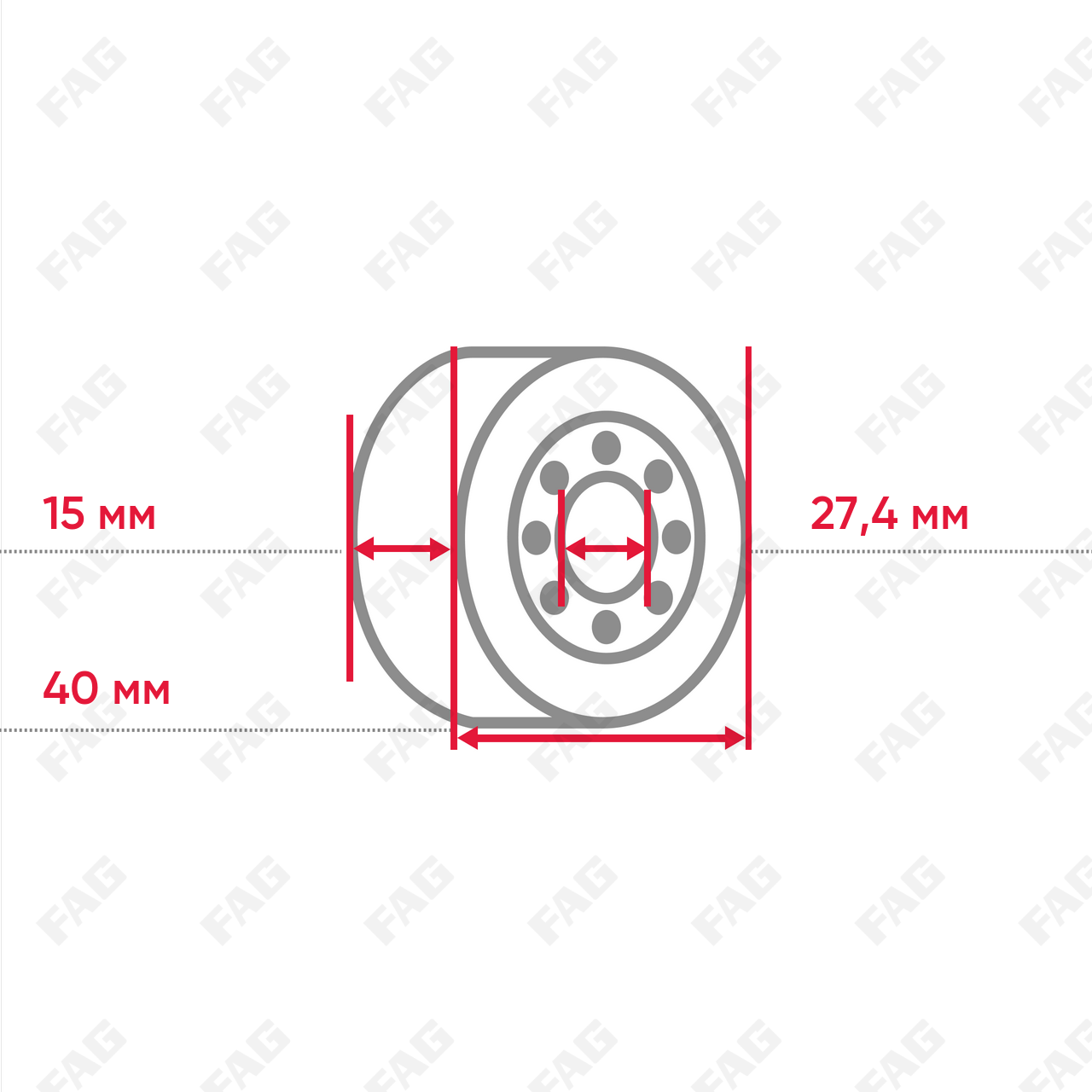 Радиальный закрепляемый шарикоподшипник GYE15-XL-KRR-B