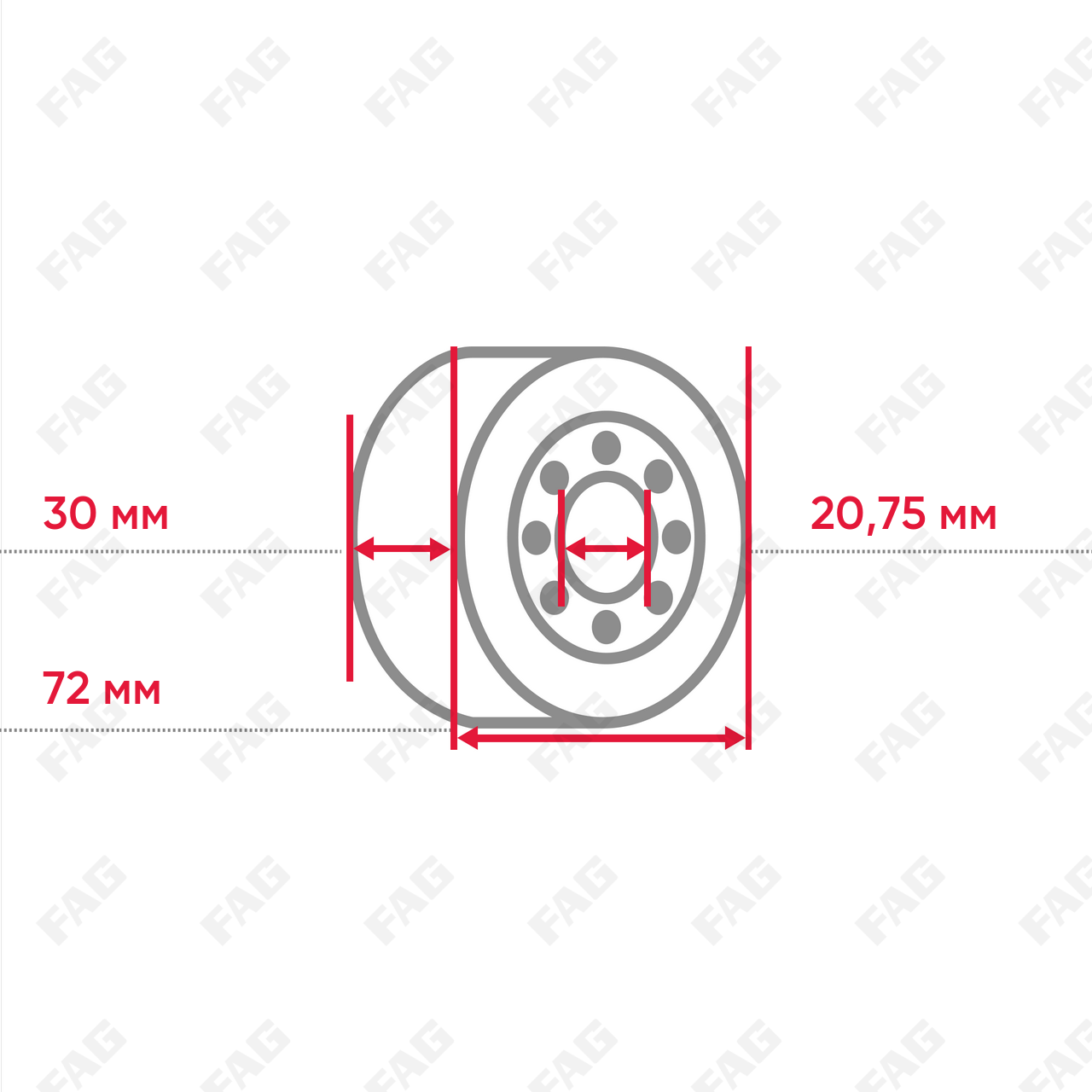 Конический роликоподшипник 30306-A>A