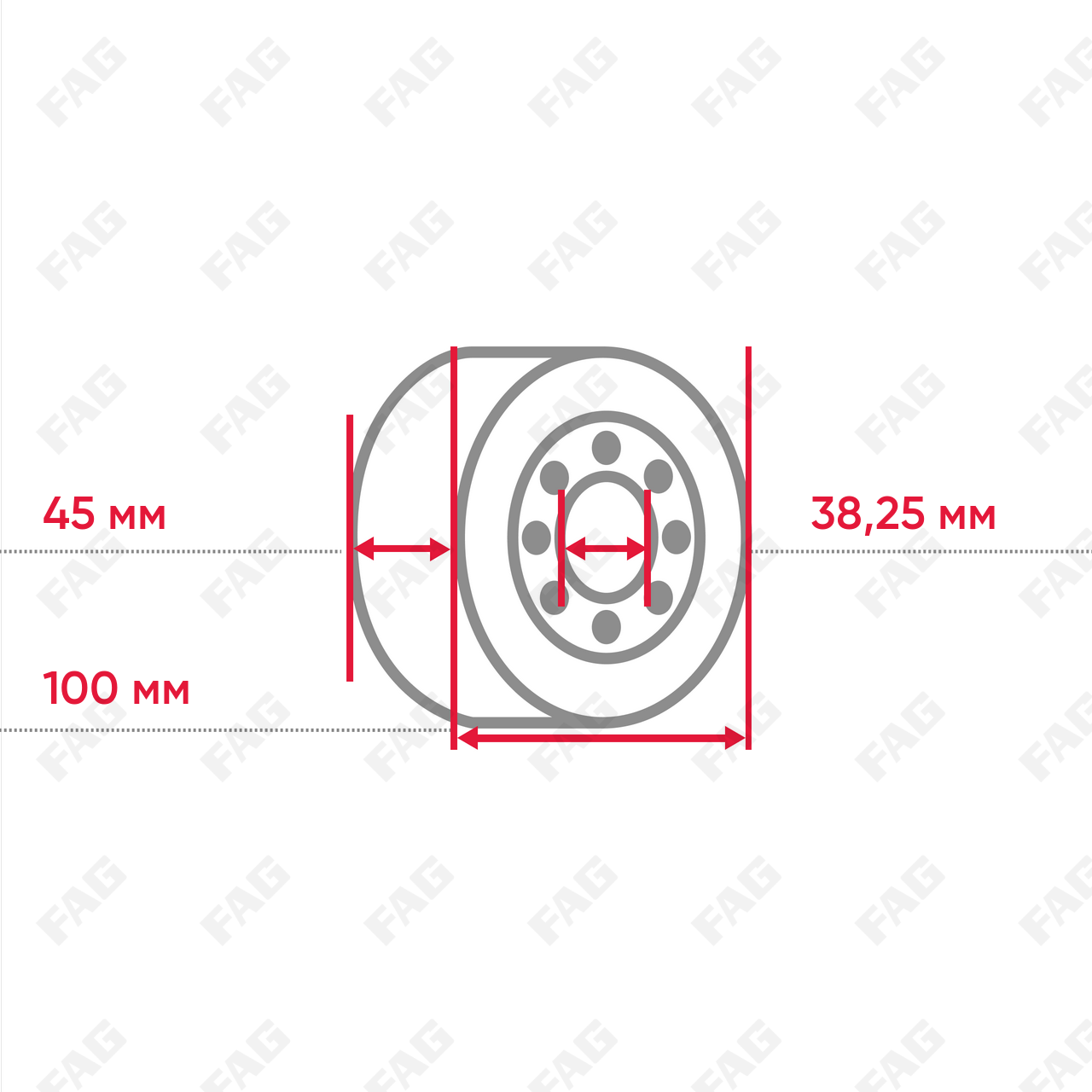 Конический роликоподшипник 32309-BA>A