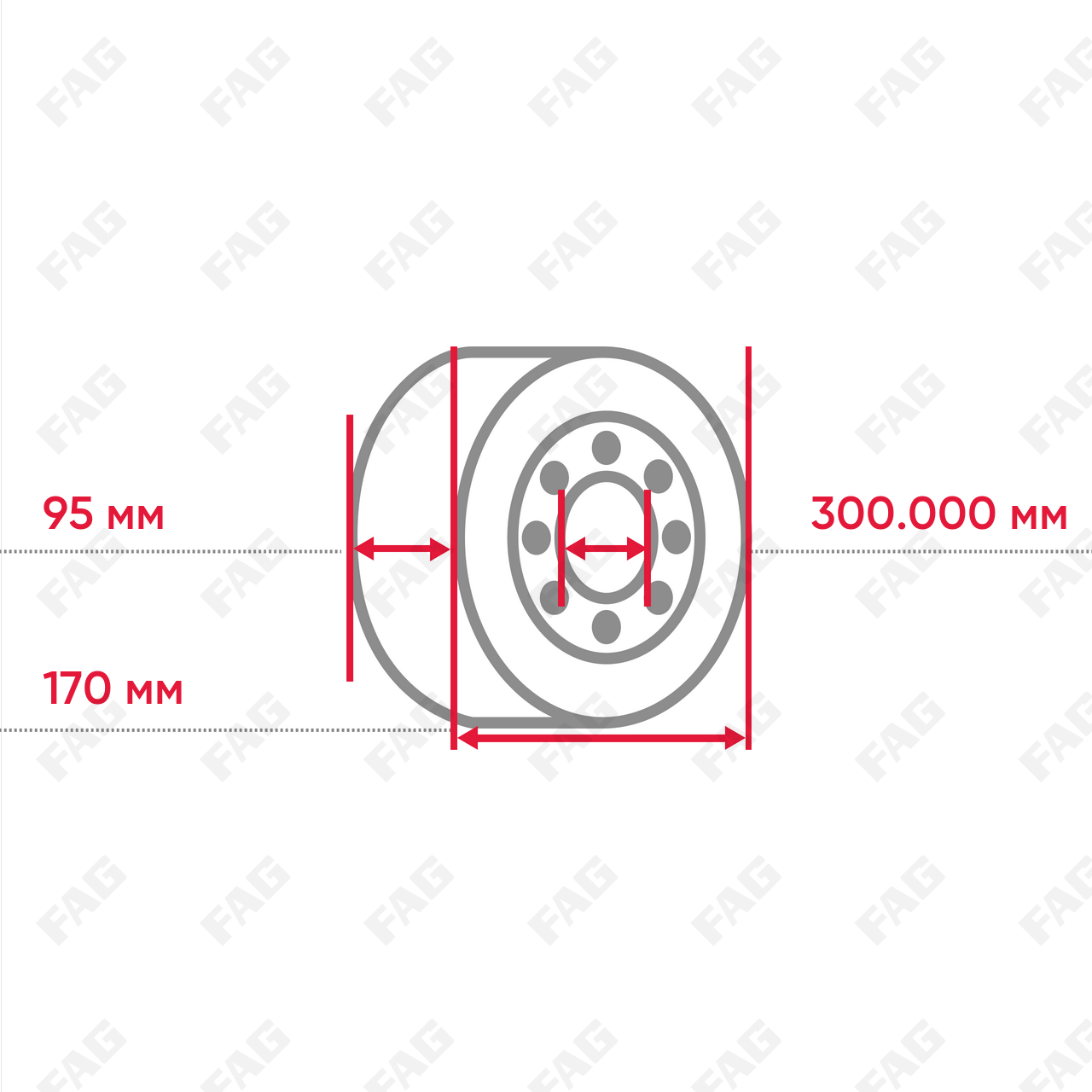 Конический роликоподшипник 32219-A-R